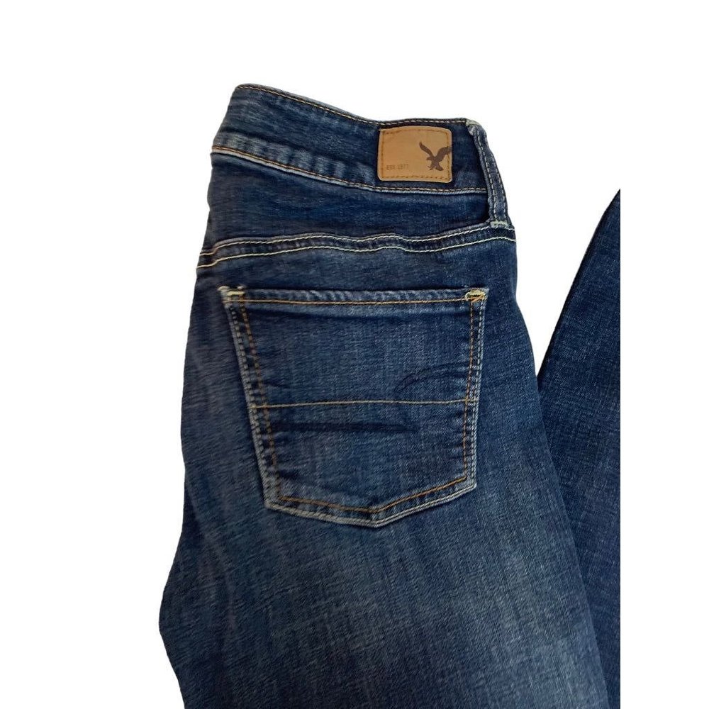4 American Eagle Women's Jeans Straight Super Straight Denim - Picture 3 of 7